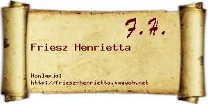 Friesz Henrietta névjegykártya