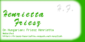 henrietta friesz business card